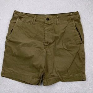 American Eagle Outfitters Olive Green Flat Front Shorts Sz 30